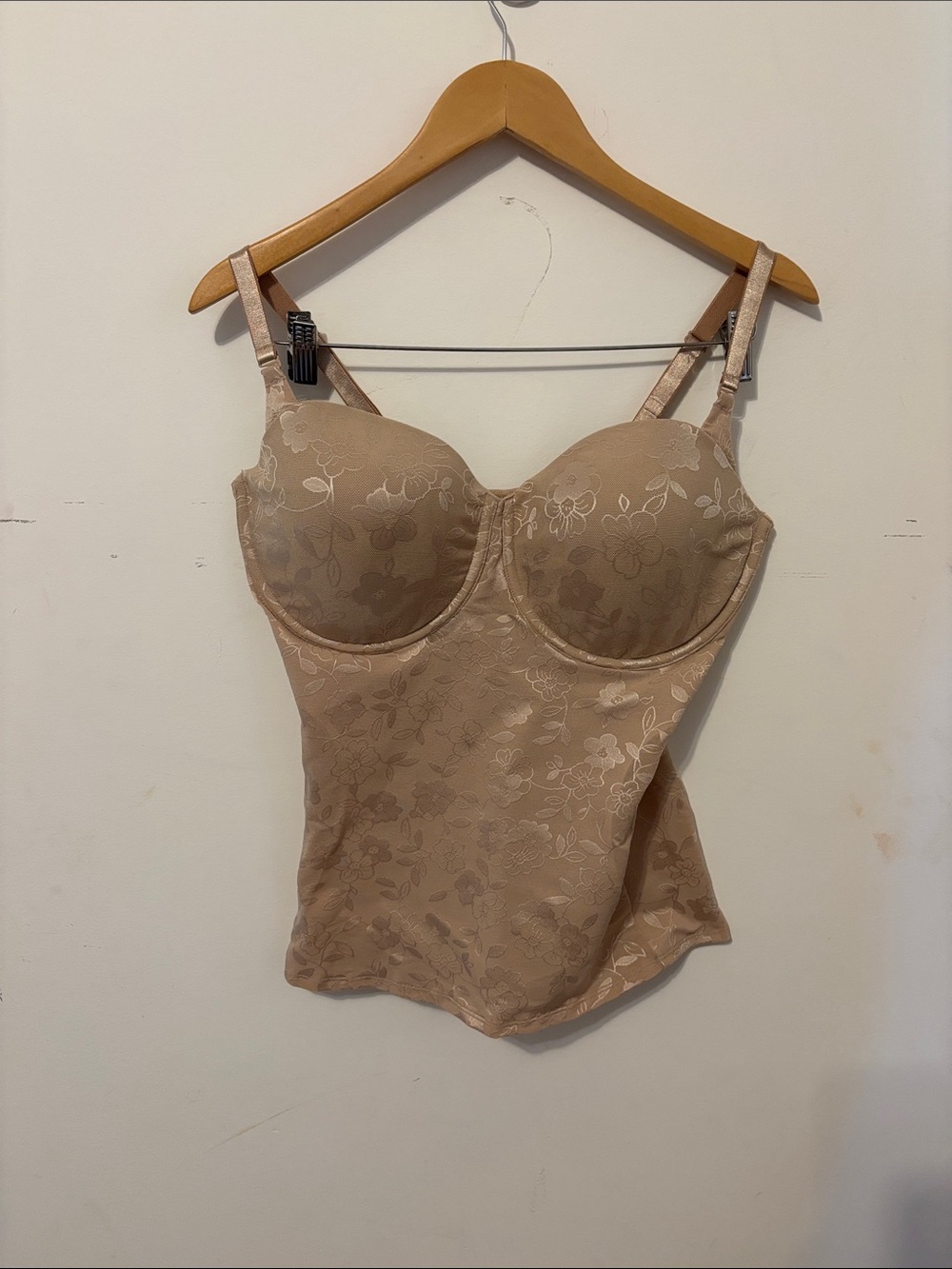 Bali Beige Floral Longline Shaping Camisole